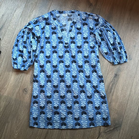 Mud Pie Women's Balloon Sleeve Dress Blue Size Small - Picture 5 of 14